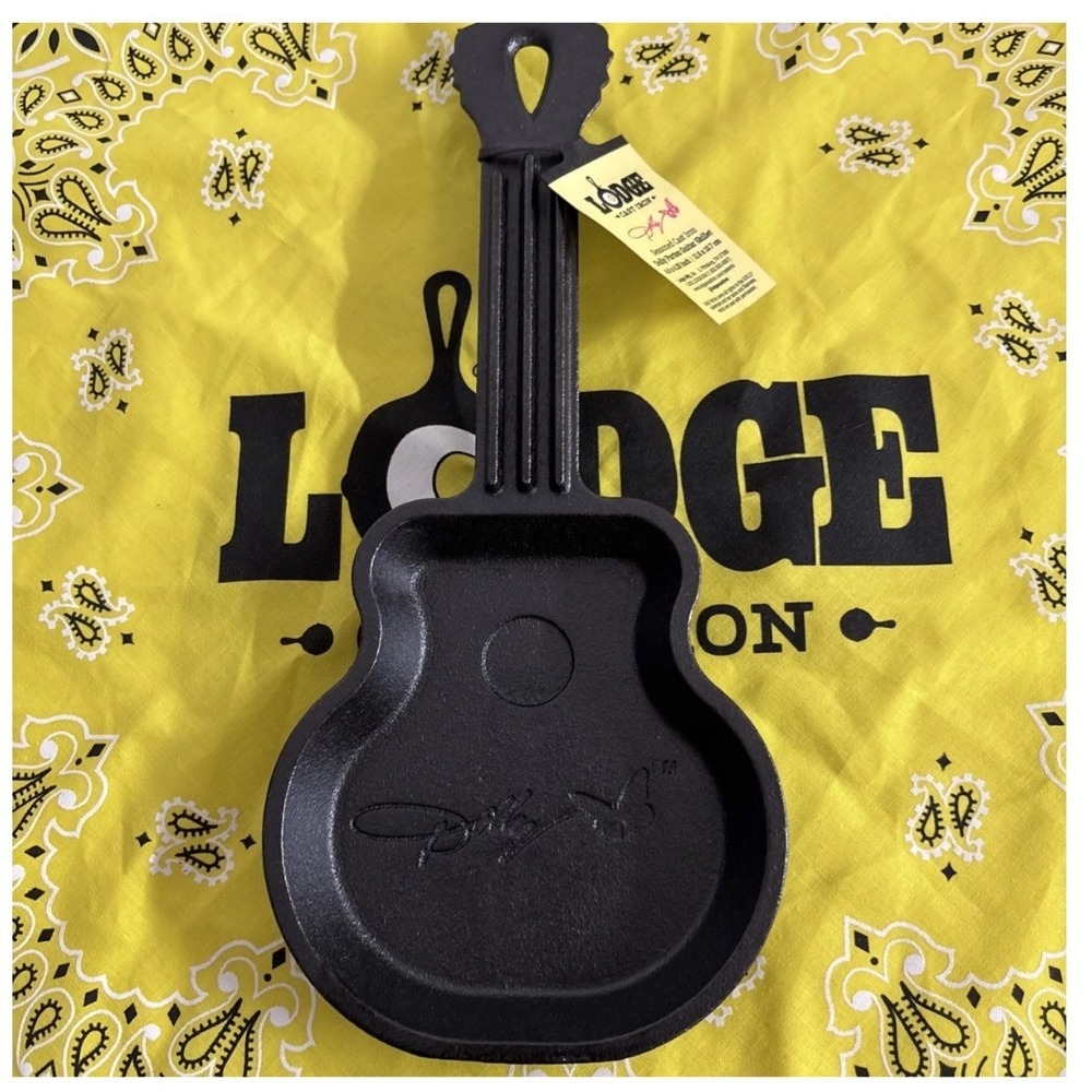 Lodge 10.75" x 4.69" Mini Dolly Parton Cast Iron Guitar Black Collectible NWT